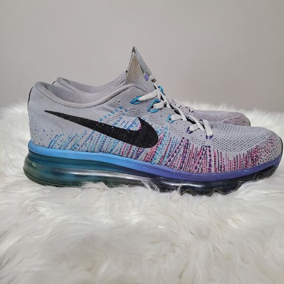 Nike Flyknit Max 620469-005 Women’s Size 7 Running Shoes – Purple Vivid Blue - Picture 2 of 8